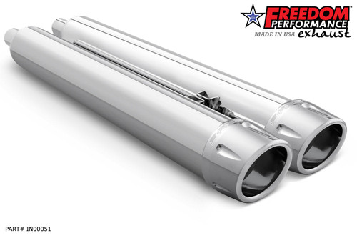 Freedom Performance INDIAN 4" SLIP-ONS FOR VINTAGE/CLASSIC W/O HARD BAGS 2014-2020 - IN00051 - CHROME / COMBAT FLUTED / CHROME