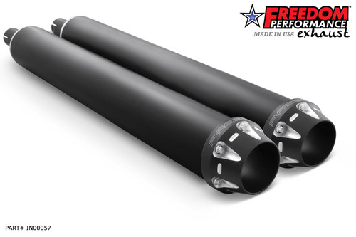 Freedom Performance INDIAN 4" SLIP-ONS FOR VINTAGE/CLASSIC W/O HARD BAGS 2014-2020 - IN00057 - BLACK / AMERICAN OUTLAW / SCULPTED BLACK