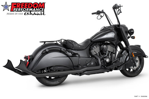 Freedom Performance INDIAN VINTAGE/CLASSIC 2.5" SHARKTAIL & CREEPER SLIPONS 2014-2020 *FITS FREEDOM HEADERS ONLY* - IN00096 - UPSWEPT / SHARKTAIL / BLACK
