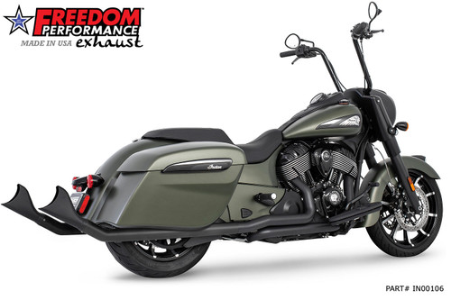 Freedom Performance INDIAN CHIEFTAIN / ROADMASTER / SPRINGFIELD / ELITE 2.5" SHARKTAIL COMPLETE SYSTEM 2014-PRESENT (SPECIAL ORDER) - IN00106 - UPSWEPT / BLACK