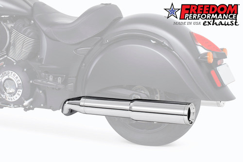 Freedom Performance INDIAN VINTAGE/CLASSIC 2-INTO-1 "LEFT-SIDE ONLY" GHOST PIPE NO HARDBAGS 2014-PRESENT - IN00127 - CHROME / STRAIGHT / CHROME