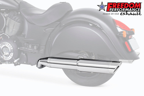 Freedom Performance INDIAN VINTAGE/CLASSIC 2-INTO-1 "LEFT-SIDE ONLY" GHOST PIPE NO HARDBAGS 2014-PRESENT - IN00132 - CHROME / SLASH / CHROME