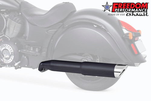 Freedom Performance INDIAN VINTAGE/CLASSIC 2-INTO-1 "LEFT-SIDE ONLY" GHOST PIPE NO HARDBAGS 2014-PRESENT - IN00135 - BLACK / SLASH / CHROME