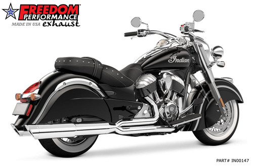 Freedom Performance INDIAN VINTAGE/CLASSIC UNION 2-INTO-1 (RIGHT-SIDE ONLY) 2014-2020 PICTURE SHOWS LEFT GHOST PIPE SOLD SEPERATELY* - IN00147 - CHROME / SLASH / CHROME