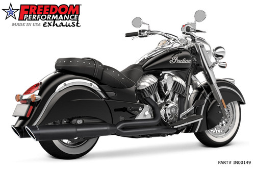 Freedom Performance INDIAN VINTAGE/CLASSIC UNION 2-INTO-1 (RIGHT-SIDE ONLY) 2014-2020 PICTURE SHOWS LEFT GHOST PIPE SOLD SEPERATELY* - IN00149 - BLACK / SLASH / SCULPTED BLACK