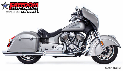 Freedom Performance INDIAN CHIEFTAIN/ROADMASTER/SPRINGFIELD W/HARD BAGS UNION 2-INTO-1 "RIGHT-SIDE ONLY" 2014-PRESENT (SPECIAL ORDER) - IN00157 - CHROME / SLASH / CHROME