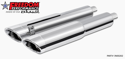 Freedom Performance INDIAN VINTAGE/CLASSIC 4.5" 2-STEP SLIP-ONS 2014-2020 - IN00202 - CHROME / SLASH / CHROME