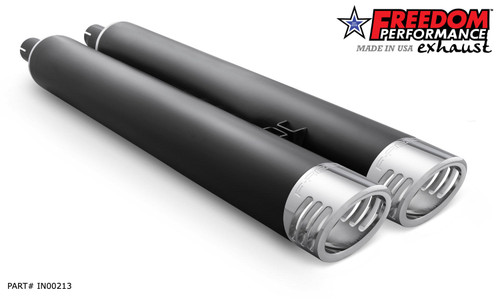 Freedom Performance INDIAN 4" SLIP-ONS FOR VINTAGE/CLASSIC W/O HARD BAGS 2014-2020 - IN00213 - BLACK / RACING / CHROME