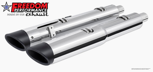 Freedom Performance INDIAN 4.5" 2-STEP SLIP-ONS ONLY FOR CHALLENGER/PURSUIT, CHIEFTAIN/ROADMASTER, SPRINGFIELD BAGGERS BUNDLE - IN00245 - CHROME / SLASH / PITCH BLACK