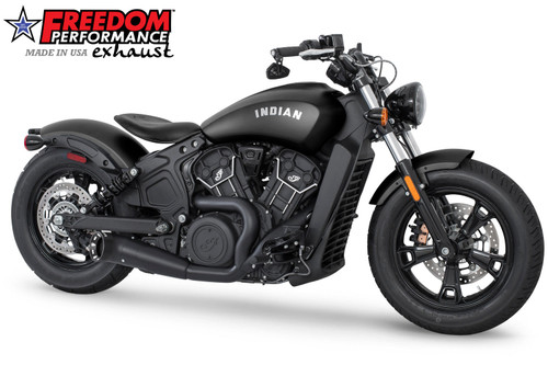 Freedom Performance INDIAN SCOUT-ROGUE-BOBBER-SIXTY-SPORT-TWENTY COMBAT 2-INTO-1 TURNOUT/SIDEDUMP BUNDLE 2014-2024 - IN00306 - BLACK / STRAIGHT / SCULPTED BLACK