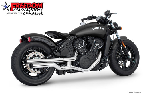 Freedom Performance INDIAN SCOUT-ROGUE-BOBBER-SIXTY-SPORT-TWENTY 2.5" SLIPONS 2014-2024 BUNDLE - IN00332 - CHROME / STRAIGHT / PITCH BLACK