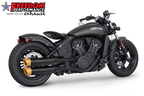 Freedom Performance INDIAN SCOUT-ROGUE-BOBBER-SIXTY-SPORT-TWENTY FREEDOM 4" SLIP-ONS 2014-2024 Bundle - IN00359 - BLACK / LIBERTY / SOLID GOLD