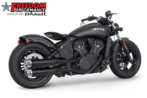 Freedom Performance INDIAN SCOUT-ROGUE-BOBBER-SIXTY-SPORT-TWENTY FREEDOM 4" SLIP-ONS 2014-2024 Bundle - IN00365 - BLACK / RACING / CHROME