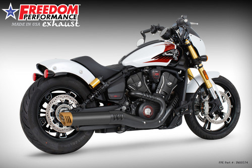 Freedom Performance INDIAN 2025-PRESENT SCOUT 101-CLASSIC-SUPER-SPORT-BOBBER 4" SLIP-ON BUNDLE - IN00574 - BLACK / RACING / SOLID GOLD