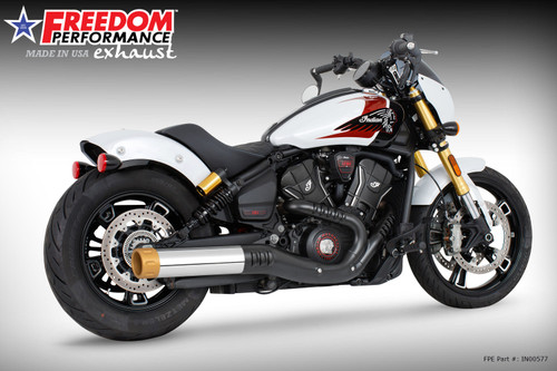 Freedom Performance INDIAN 2025-PRESENT SCOUT 101-CLASSIC-SUPER-SPORT-BOBBER 4" SLIP-ON BUNDLE - IN00577 - CHROME / EAGLE / SOLID GOLD