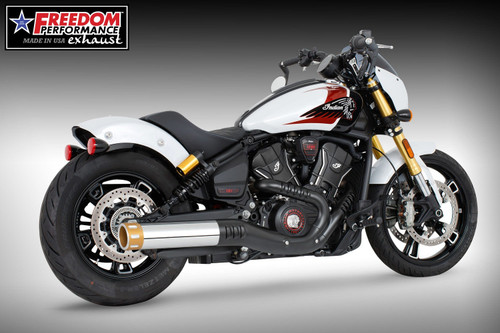 Freedom Performance INDIAN 2025-PRESENT SCOUT 101-CLASSIC-SUPER-SPORT-BOBBER 4" SLIP-ON BUNDLE - IN00578 - CHROME / EAGLE / SCULPTED GOLD