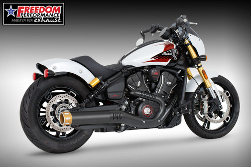 Freedom Performance INDIAN 2025-PRESENT SCOUT 101-CLASSIC-SUPER-SPORT-BOBBER 4" SLIP-ON BUNDLE - IN00581 - BLACK / EAGLE / SCULPTED GOLD