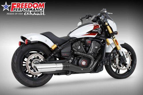 Freedom Performance INDIAN 2025-PRESENT SCOUT 101-CLASSIC-SUPER-SPORT-BOBBER 4.5" 2-STEP SLIP-ON BUNDLE - IN00595 - CHROME / SLASH / CHROME