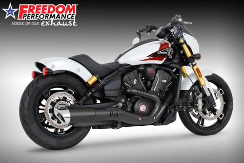 Freedom Performance INDIAN 2025-PRESENT SCOUT 101-CLASSIC-SUPER-SPORT-BOBBER 4.5" 2-STEP SLIP-ON BUNDLE - IN00600 - BLACK / SLASH / CHROME