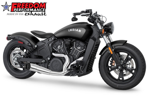 Freedom Performance INDIAN SCOUT-ROGUE-BOBBER-SIXTY-SPORT-TWENTY COMBAT 2-INTO-1 TURNOUT/SIDEDUMP BUNDLE 2014-2024 - IN00661 - CHROME / STRAIGHT / PITCH BLACK
