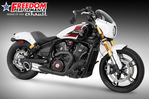 Freedom Performance INDIAN SCOUT 2025-PRESENT 101-CLASSIC-SUPER-SPORT-BOBBER 4.5" 2 INTO 1 TURN-OUT BUNDLE - IN00681 - COMBO BLACK / SLASH / SCULPTED BLACK