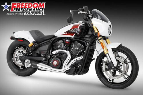 Freedom Performance INDIAN SCOUT 2025-PRESENT 101-CLASSIC-SUPER-SPORT-BOBBER 4.5" 2 INTO 1 TURN-OUT BUNDLE - IN00698 - COMBO CHROME / STRAIGHT / CHROME