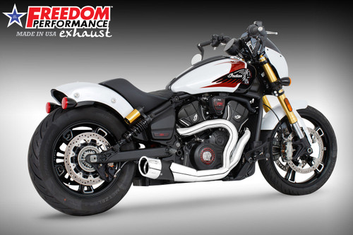 Freedom Performance INDIAN 2025-PRESENT SCOUT 101-CLASSIC-SUPER-SPORT-BOBBER 4.5" 2 INTO 1 SHORTY BUNDLE - IN00705 - COMBO CHROME / COMBAT FLUTED / CHROME