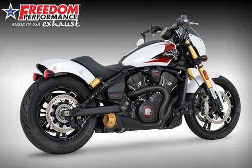 Freedom Performance INDIAN 2025-PRESENT SCOUT 101-CLASSIC-SUPER-SPORT-BOBBER 4.5" 2 INTO 1 SHORTY BUNDLE - IN00720 - BLACK / AMERICAN OUT-LAW / SOLID GOLD