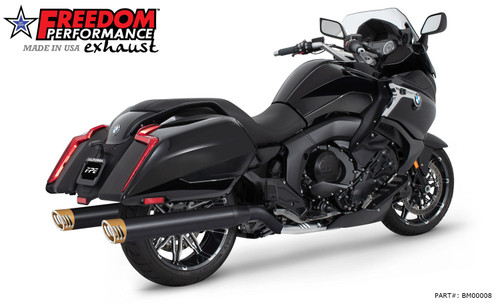 Freedom Performance BMW K 1600 B GRAND AMERICA 4" FREEDOM SLIP-ONS 2017-PRESENT - BM00008 - BLACK / RACING / SCULPTED GOLD