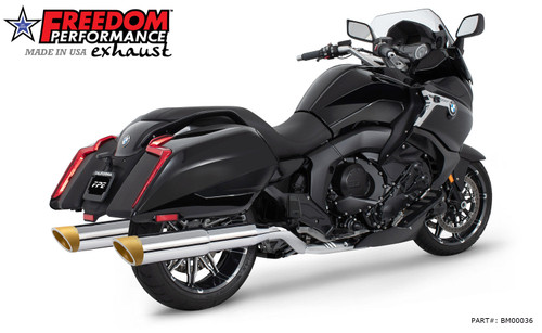 Freedom Performance BMW K 1600 B GRAND AMERICA 2-STEP 4.5" FREEDOM SLIP-ONS 2017-PRESENT BUNDLE - BM00036 - CHROME / SLASH / SCULPTED GOLD