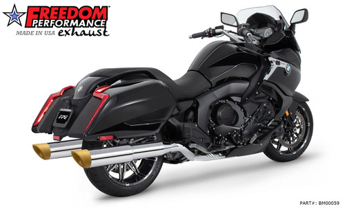 Freedom Performance BMW K 1600 B GRAND AMERICA 2-STEP 4.5" FREEDOM SLIP-ONS 2017-PRESENT BUNDLE - BM00059 - CHROME / SLASH / SOLID GOLD