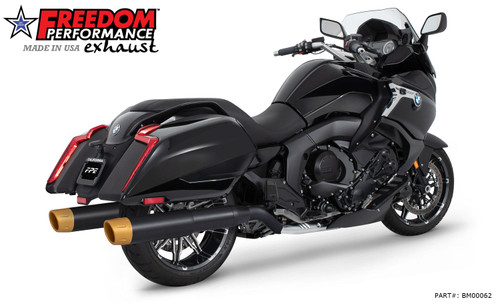 Freedom Performance BMW K 1600 B GRAND AMERICA 2-STEP 4.5" FREEDOM SLIP-ONS 2017-PRESENT BUNDLE - BM00062 - BLACK / COMBAT FLUTED / SOLID GOLD