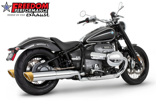 Freedom Performance BMW R 18 2-STEP 4.5" FREEDOM SLIP-ONS ONLY! 2020-PRESENT BUNDLE - BM00197 - CHROME / SLASH / SCULPTED GOLD
