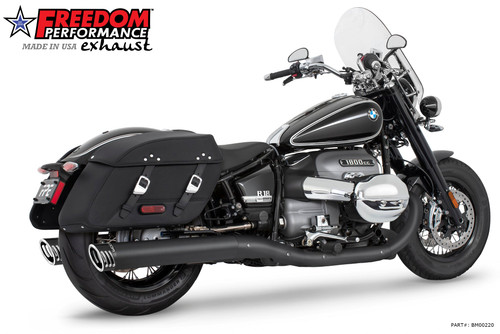 Freedom Performance BMW R 18 CLASSIC BAGGER 4" SLIP-ONS ONLY! 2020-PRESENT BUNDLE - BM00220 - BLACK / RACING / SCULPTED BLACK