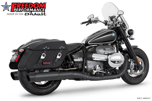 Freedom Performance BMW R 18 CLASSIC BAGGER 2-STEP 4.5" SLIP-ONS ONLY! 2020-PRESENT BUNDLE - BM00273 - BLACK / COMBAT FLUTED / PITCH BLACK
