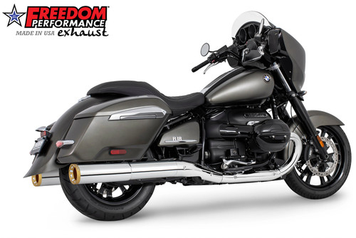 Freedom Performance BMW R 18 BAGGER B/TRANSCONTINENTAL/ROCTANE 2-STEP 4.5" EXTENDED SLIP-ONS ONLY! 2022-PRESENT BUNDLE - BM00333 - CHROME / STRAIGHT / SCULPTED GOLD