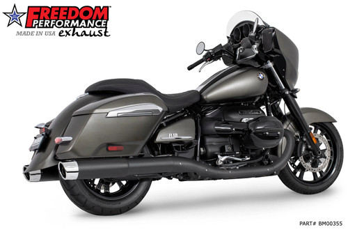 Freedom Performance BMW R 18 BAGGER B/TRANSCONTINENTAL/ROCTANE 2-STEP 4.5" EXTENDED SLIP-ONS ONLY! 2022-PRESENT BUNDLE - BM00355 - BLACK / COMBAT FLUTED / CHROME