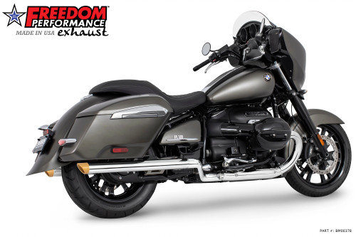 Freedom Performance BMW R 18 BAGGER B/TRANSCONTINENTAL/ROCTANE 2.5" EXTENDED SLIP-ONS - BM00378 - 39" CHROME / SLASH / SOLID GOLD