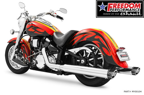 Freedom Performance YAMAHA ROADSTAR/1600/SILVERADO TRUE-DUAL SYSTEM 1999-2014 - MY00104 - CHROME / RACING / SCULPTED BLACK