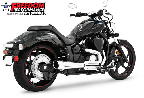 Freedom Performance YAMAHA STRYKER COMBAT FLUTED 2-INTO-1 2011-2020 - MY00129 - CHROME / CHROME