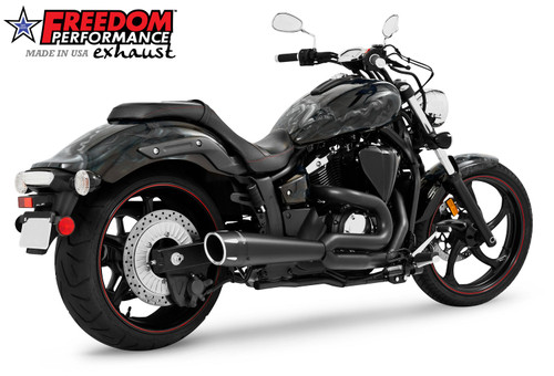 Freedom Performance YAMAHA STRYKER COMBAT FLUTED 2-INTO-1 2011-2020 - MY00131 - BLACK / SCULPTED BLACK