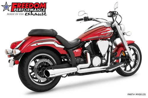 Freedom Performance YAMAHA V-STAR 950 COMBAT FLUTED 2-INTO-1 - MY00135 - CHROME / CHROME