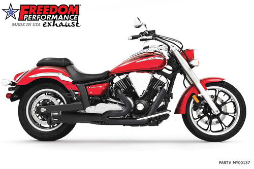 Freedom Performance YAMAHA V-STAR 950 COMBAT FLUTED 2-INTO-1 - MY00137 - BLACK / SCULPTED BLACK