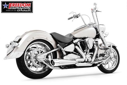 Freedom Performance YAMAHA ROADSTAR/1600/SILVERADO 2-INTO-1 1999-2015 BUNDLE - MY00141 - CHROME / COMBAT FLUTED / CHROME