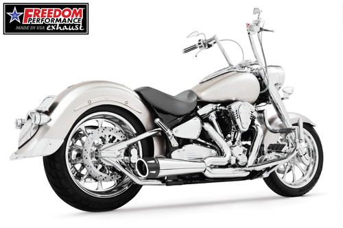 Freedom Performance YAMAHA ROADSTAR/1600/SILVERADO 2-INTO-1 1999-2015 BUNDLE - MY00142 - CHROME / COMBAT FLUTED / SCULPTED BLACK