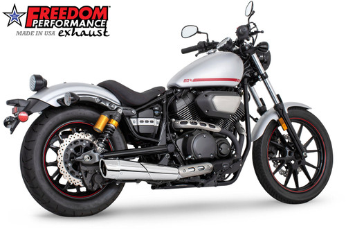 Freedom Performance YAMAHA BOLT 4.5" SLIP-ONS 2013-PRESENT BUNDLE - MY00150 - CHROME / COMBAT FLUTED / CHROME