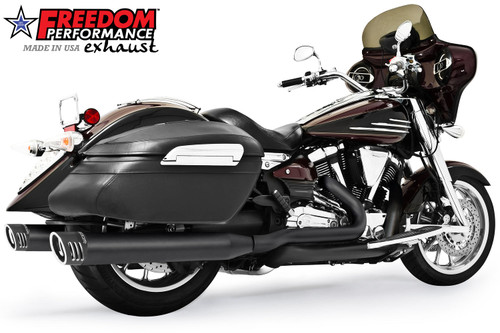 Freedom Performance YAMAHA ROADLINER/STRATOLINER 5 STEPPED COMPLETE 4" TRUE-DUAL SYSTEM 2006-2014 BUNDLE - MY00153 - BLACK / RACING / SCULPTED BLACK
