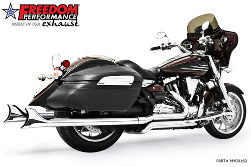 Freedom Performance YAMAHA ROADLINER/ STRATOLINER/ RAIDER SHARKTAIL TRUE-DUAL COMPLETE SYSTEM - MY00162 - CHROME / LONG / ROADLINER/STRATOLINER 2006-2015