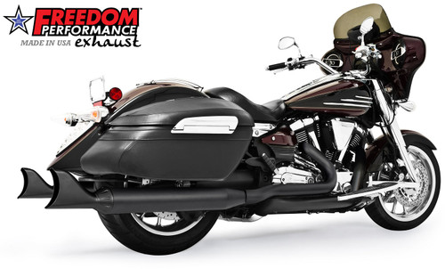Freedom Performance YAMAHA ROADLINER/STRATOLINER 5 STEPPED COMPLETE 4" TRUE-DUAL SYSTEM 2006-2014 BUNDLE - MY00165 - BLACK / SHARKTAIL / PITCH BLACK