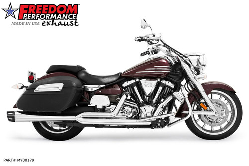Freedom Performance YAMAHA ROADLINER/STRATOLINER COMBAT FLUTED 2-INTO-1 2006-2014 - MY00179 - CHROME / SCULPTED BLACK